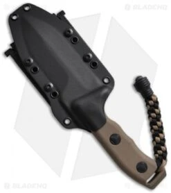 Microtech Tan Crosshair Knife Fixed Double Edge Blade (5" Full Serr) 101-3TA 4 Microtech Tan Crosshair Knife Fixed Double Edge Blade (5" Full Serr) 101-3TA -Microtech microtech crosshair tan 101 1ta sheath