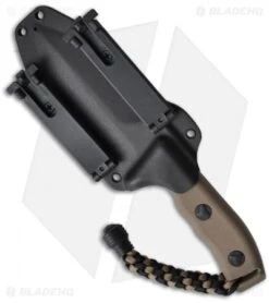 Microtech Tan Crosshair Knife Fixed Double Edge Blade (5" Full Serr) 101-3TA 5 Microtech Tan Crosshair Knife Fixed Double Edge Blade (5" Full Serr) 101-3TA -Microtech microtech crosshair tan 101 1ta sheath back