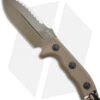 Microtech Tan Crosshair Knife Fixed Double Edge Blade (5" Full Serr) 101-3TA