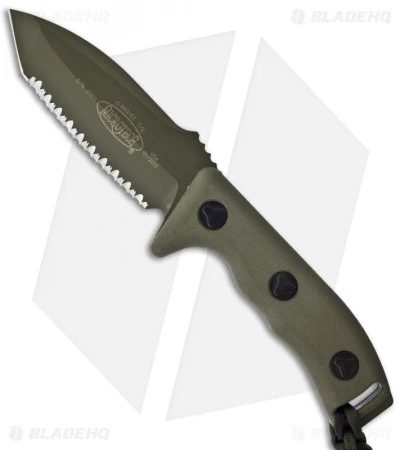 Microtech Currahee Tanto Knife Fixed Blade (4.5" OD Green Full Serr) 103-3GR 1 Microtech Currahee Tanto Knife Fixed Blade (4.5" OD Green Full Serr) 103-3GR