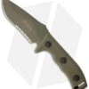 Microtech Currahee Drop Point Knife Fixed Blade (4.5" OD Green Serr) 102-2GR