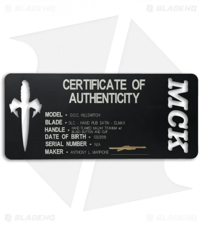 Marfione Custom DOC Killswitch Automatic Knife Flame Ti (3.75" DLC Satin) VAR. 4 3 Marfione Custom DOC Killswitch Automatic Knife Flame Ti (3.75" DLC Satin) VAR. 4 - Image 3