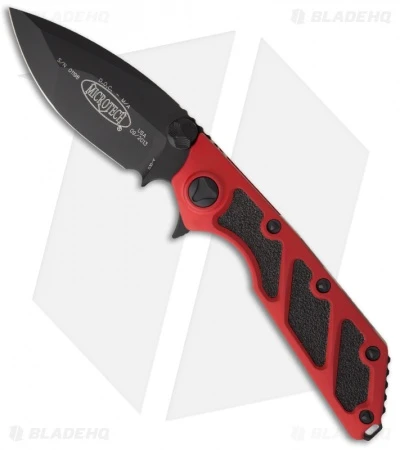 Microtech DOC Flipper Knife Red Aluminum (3.75" Black Plain) 153-1RD 1 Microtech DOC Flipper Knife Red Aluminum (3.75" Black Plain) 153-1RD
