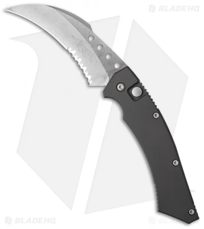 Microtech Hawk Automatic Knife (4" Stonewash Serr) 06/2002 #641 1 Microtech Hawk Automatic Knife (4" Stonewash Serr) 06/2002 #641