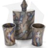 Microtech Flame Anodized Titanium Flask Set + 2 Shot Glasses