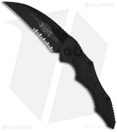 Microtech Tactical Kestrel Knife Automatic (3.95" Black Serr) 131-2T 1 Microtech Tactical Kestrel Knife Automatic (3.95" Black Serr) 131-2T
