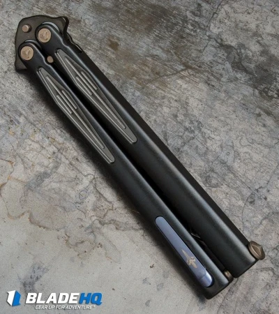 Microtech Marfione Custom Tachyon III Balisong Trainer Black Ti (4.5" Black) 3 Microtech Marfione Custom Tachyon III Balisong Trainer Black Ti (4.5" Black) - Image 3