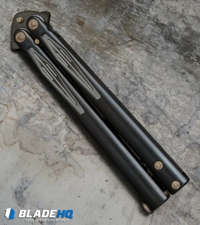 Microtech Marfione Custom Tachyon III Balisong Trainer Black Ti (4.5" Black) 2 Microtech Marfione Custom Tachyon III Balisong Trainer Black Ti (4.5" Black) - Image 2