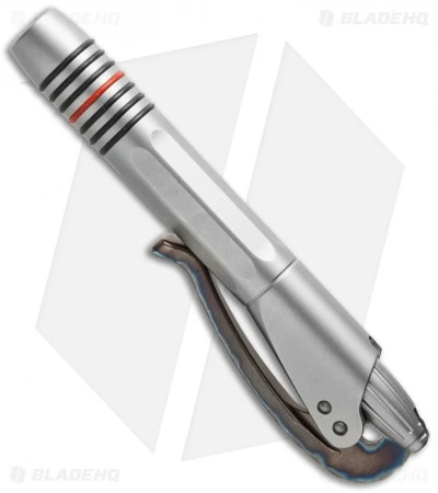 Microtech Siphon II Stainless Steel Pen W/ Torched Titanium Lever 2 Microtech Siphon II Stainless Steel Pen W/ Torched Titanium Lever - Image 2