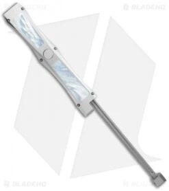 Marfione Custom Dragonslayer IV OTF Knife Mother Of Pearl (Blued Damascus) 6 Marfione Custom Dragonslayer IV OTF Knife Mother Of Pearl (Blued Damascus) -Microtech microtech mkc dragonslayer iv mop damascus arm cm