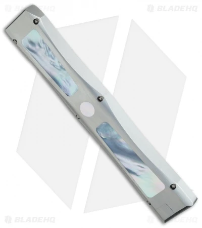 Marfione Custom Dragonslayer IV OTF Knife Mother Of Pearl (Blued Damascus) 2 Marfione Custom Dragonslayer IV OTF Knife Mother Of Pearl (Blued Damascus) - Image 2