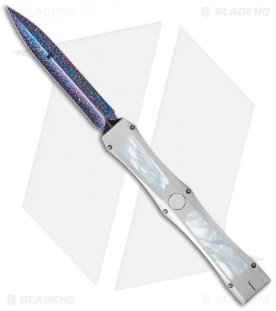 Marfione Custom Dragonslayer IV OTF Knife Mother Of Pearl (Blued Damascus) 1 Marfione Custom Dragonslayer IV OTF Knife Mother Of Pearl (Blued Damascus)