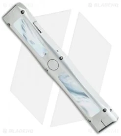 Marfione Custom Dragonslayer IV OTF Knife Mother Of Pearl (Blued Damascus) 7 Marfione Custom Dragonslayer IV OTF Knife Mother Of Pearl (Blued Damascus) -Microtech microtech mkc dragonslayer iv mop damascus side cm