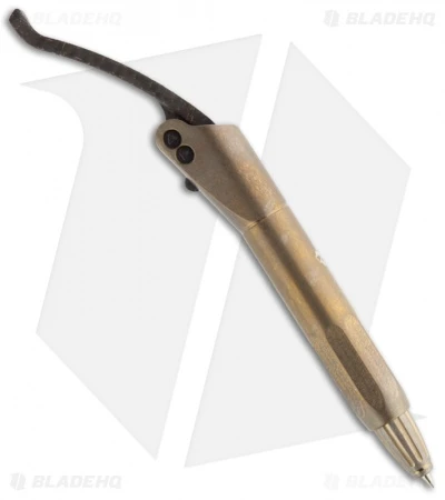 Microtech Marfione Custom Bronzed Titanium Siphon Pen W/ Lightning Strike CF 1 Microtech Marfione Custom Bronzed Titanium Siphon Pen W/ Lightning Strike CF