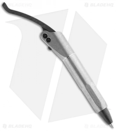 Microtech Marfione Custom Distressed Titanium Siphon Pen W/ Carbon Fiber 1 Microtech Marfione Custom Distressed Titanium Siphon Pen W/ Carbon Fiber