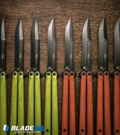 Microtech Tachyon III Balisong Butterfly Orange (4.5" Black) 173-1DLCOR 9 Microtech Tachyon III Balisong Butterfly Orange (4.5" Black) 173-1DLCOR -Microtech microtech tachyon iii lime green BHQ 52649 burnt orange BHQ 52646 dl 2 1