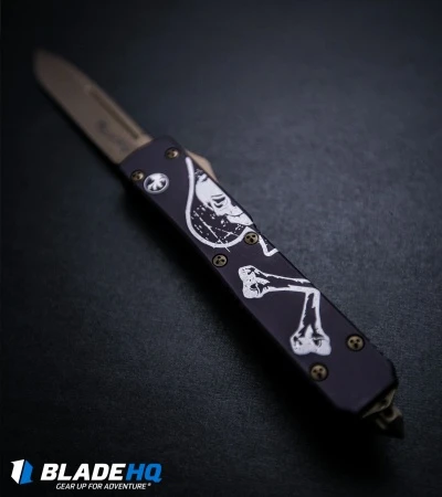Microtech Ultratech S/E OTF Auto Knife Death Card Left (Bronze Apocalyptic) 4 Microtech Ultratech S/E OTF Auto Knife Death Card Left (Bronze Apocalyptic) - Image 4