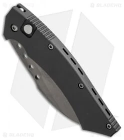 Microtech Hawk Automatic Knife (4" Black Serr) 06/2002 5 Microtech Hawk Automatic Knife (4" Black Serr) 06/2002 -Microtech microtech used hawk black serr 06 2002 bottom cm